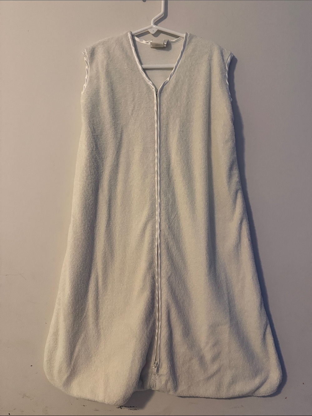 Halo Cream Long Sleeve Sleep Sack Dress with Front Zip